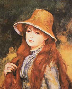 Pierre Renoir Girl and Golden Hat France oil painting art